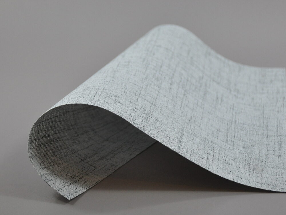 Muestra de tela Rustic Grey, línea Rustic, para cortina roller a medida — catálogo Winsol